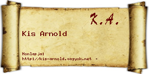 Kis Arnold névjegykártya