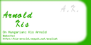 arnold kis business card